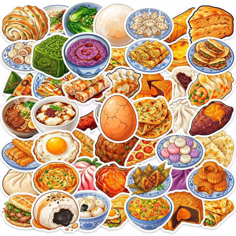Food Like Snacks - 50 قطعة من ملصقات المواد الخام