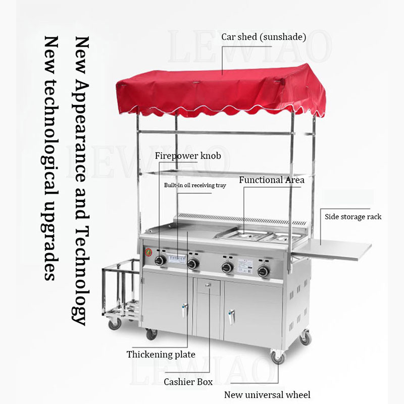 عربة الغذاء المتنقلة مقطورة ال - مراجعة Food Snacks Catering وسعره