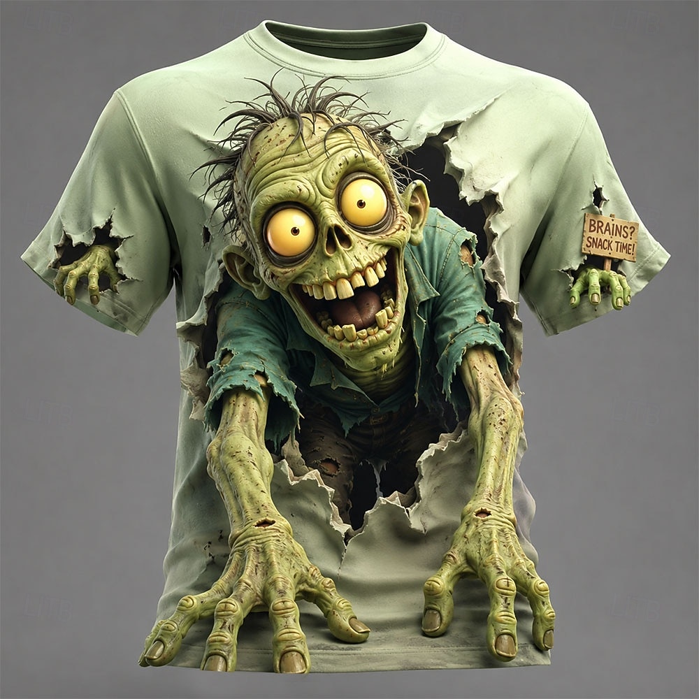 تي شيرت رجالي بطباعة ثلاثية ال - مراجعة Zombie Snacks وسعره